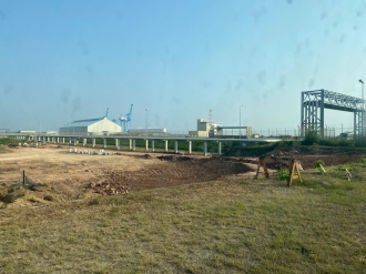 Construction of temporary road and fence at Anh Phat 